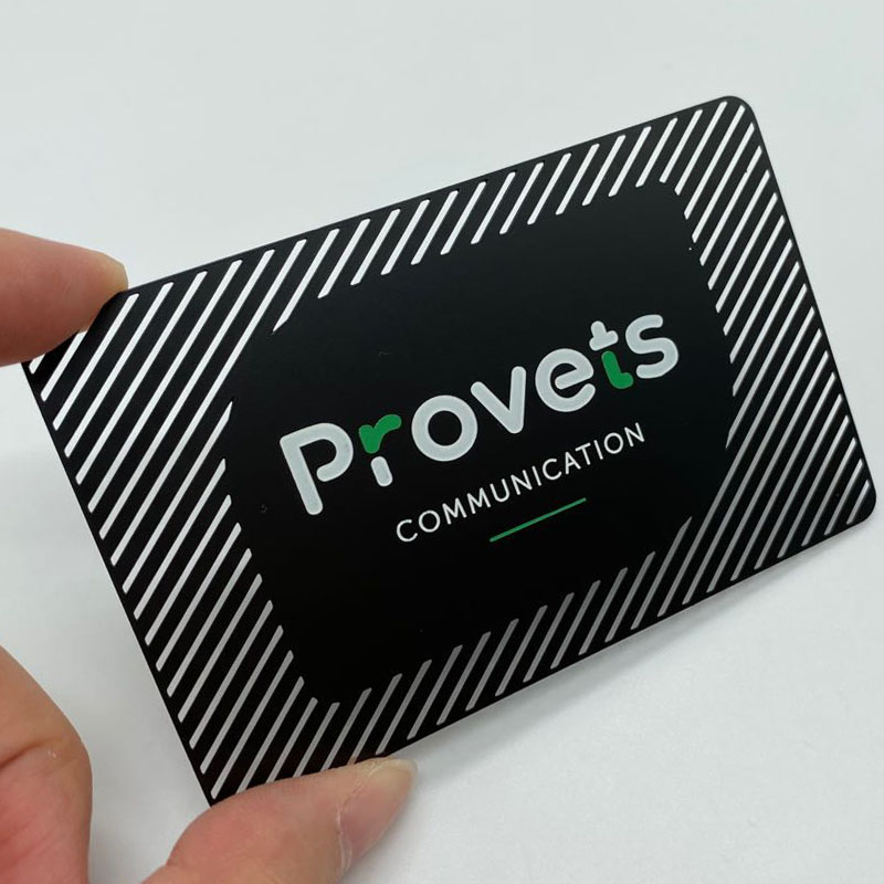 Black metal card with cut out