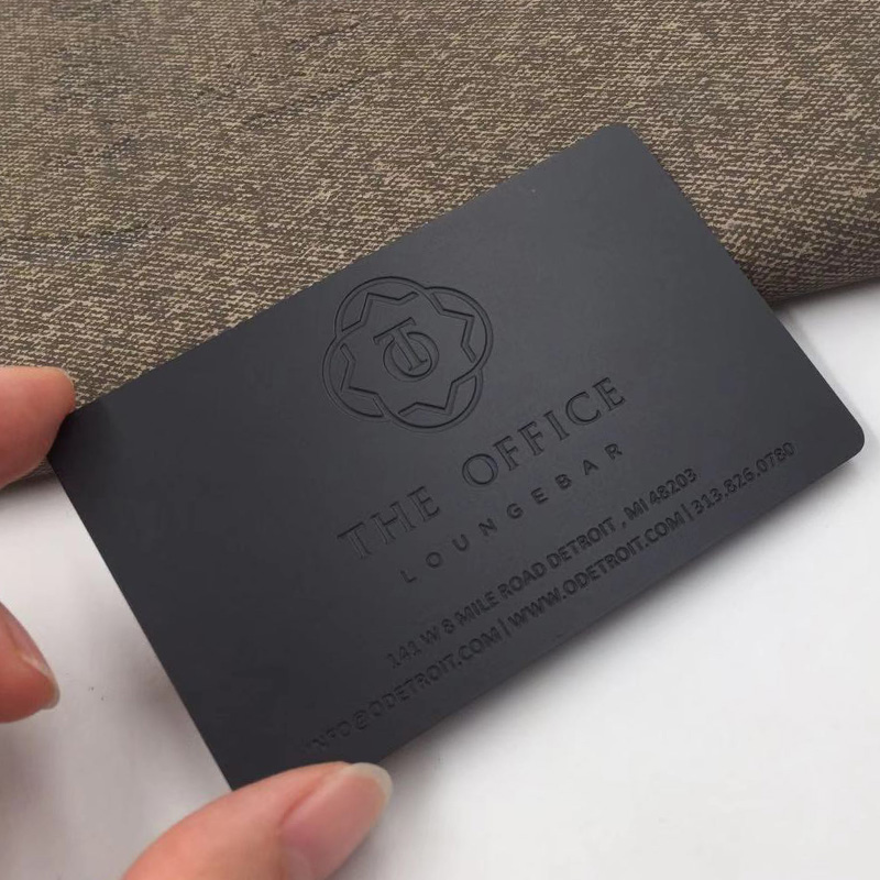 Deep Engraved Black Metal Card