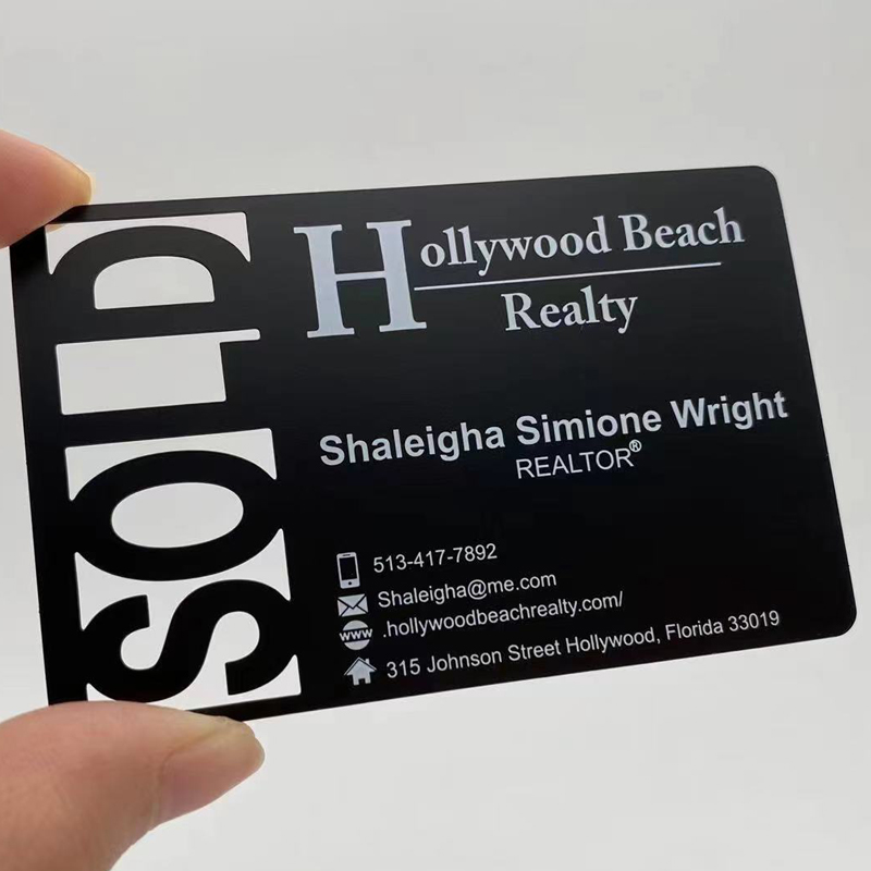 Black card with cutting