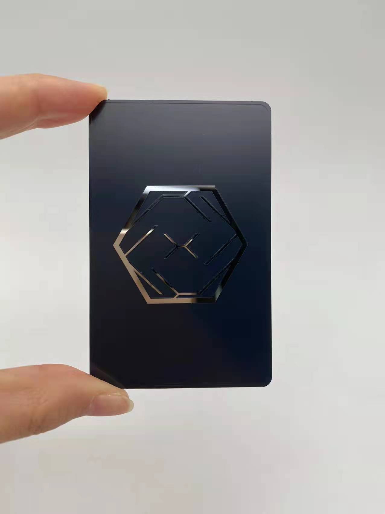 Mirror silver card with black screen print