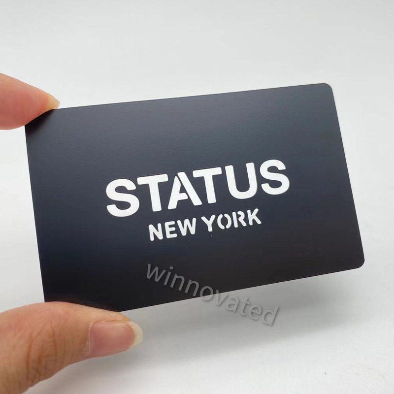 Black card with cutting