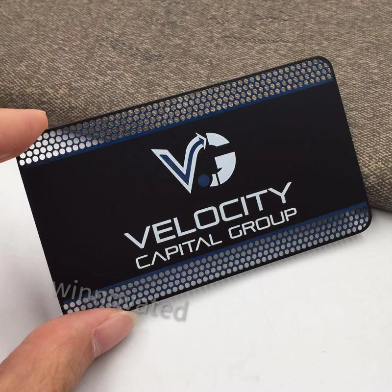 Matt black card with cutting