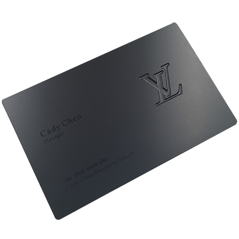 LV Matt Black Metal Business Card with UV - www.winnovated.com